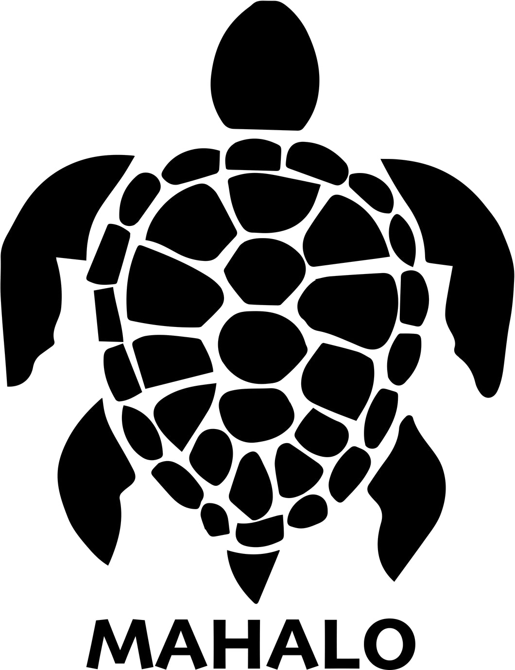 Sea Turtle Mahalo Sticker - 3 size options