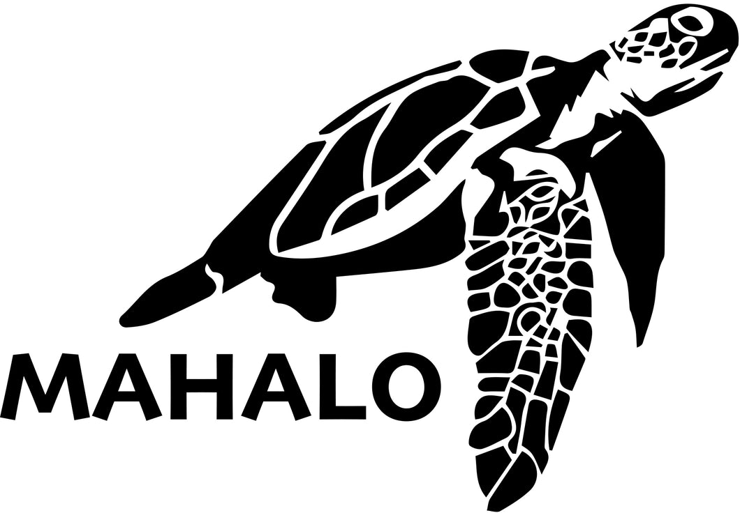 Swimming Sea Turtle Mahalo Sticker - 3 size options